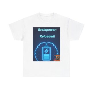 stroke- survivor- gifts-brain power-reloaded-Unisex- Heavy- Cotton- Tee