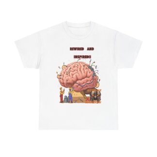 Stroke- survivors gifts- rewired- and- inspired-Unisex- Heavy- Cotton- Tee